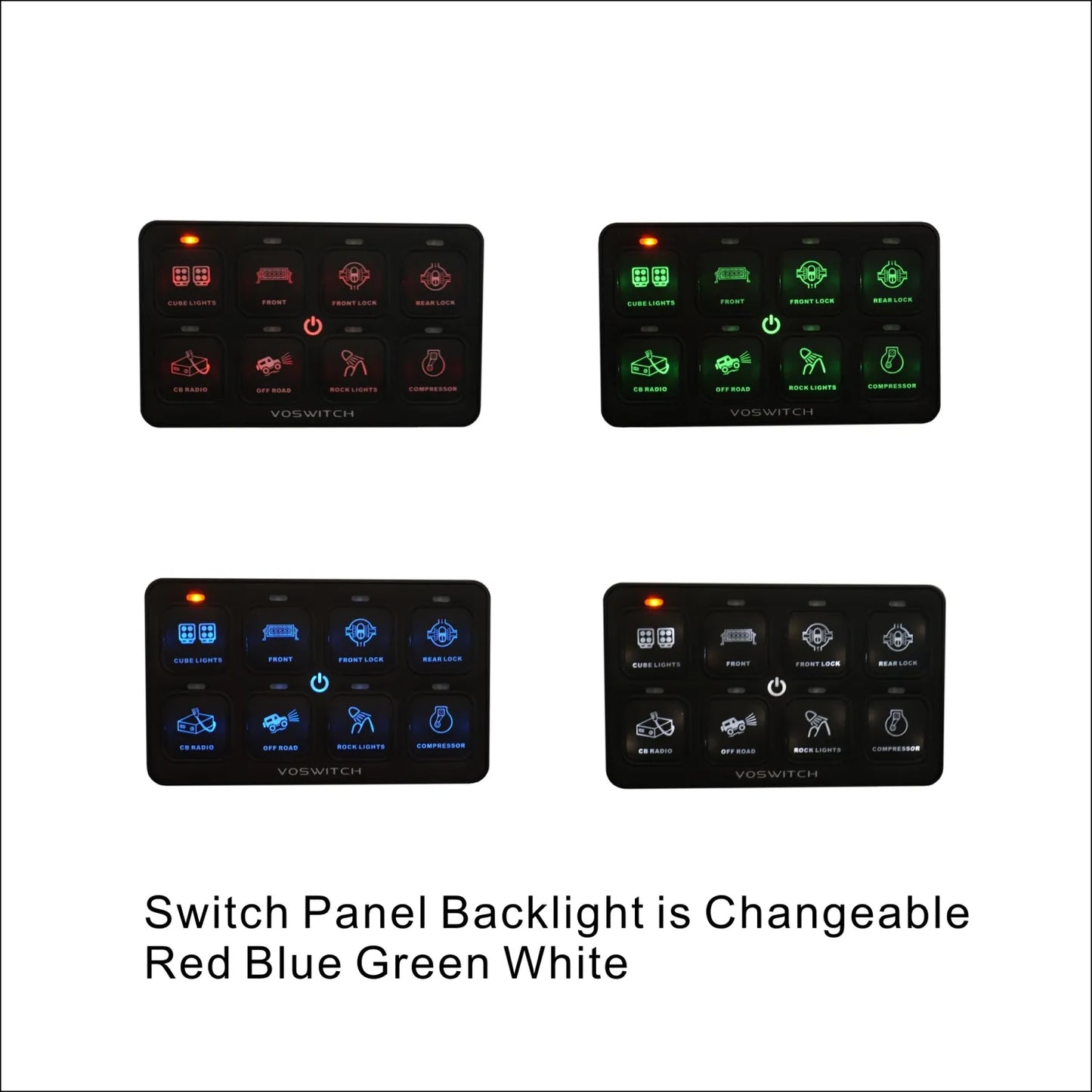Voswitch TACO8 8 Gang Lower Dash Switch Panel Compatible with Toyota Tacoma 2016 to Current