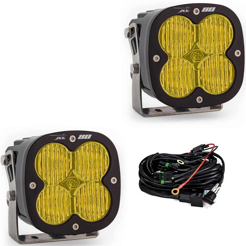 LED Light Pods Baja Amber Lens Wide Cornering Pattern Pair XL80 Series Baja Designs - 677815