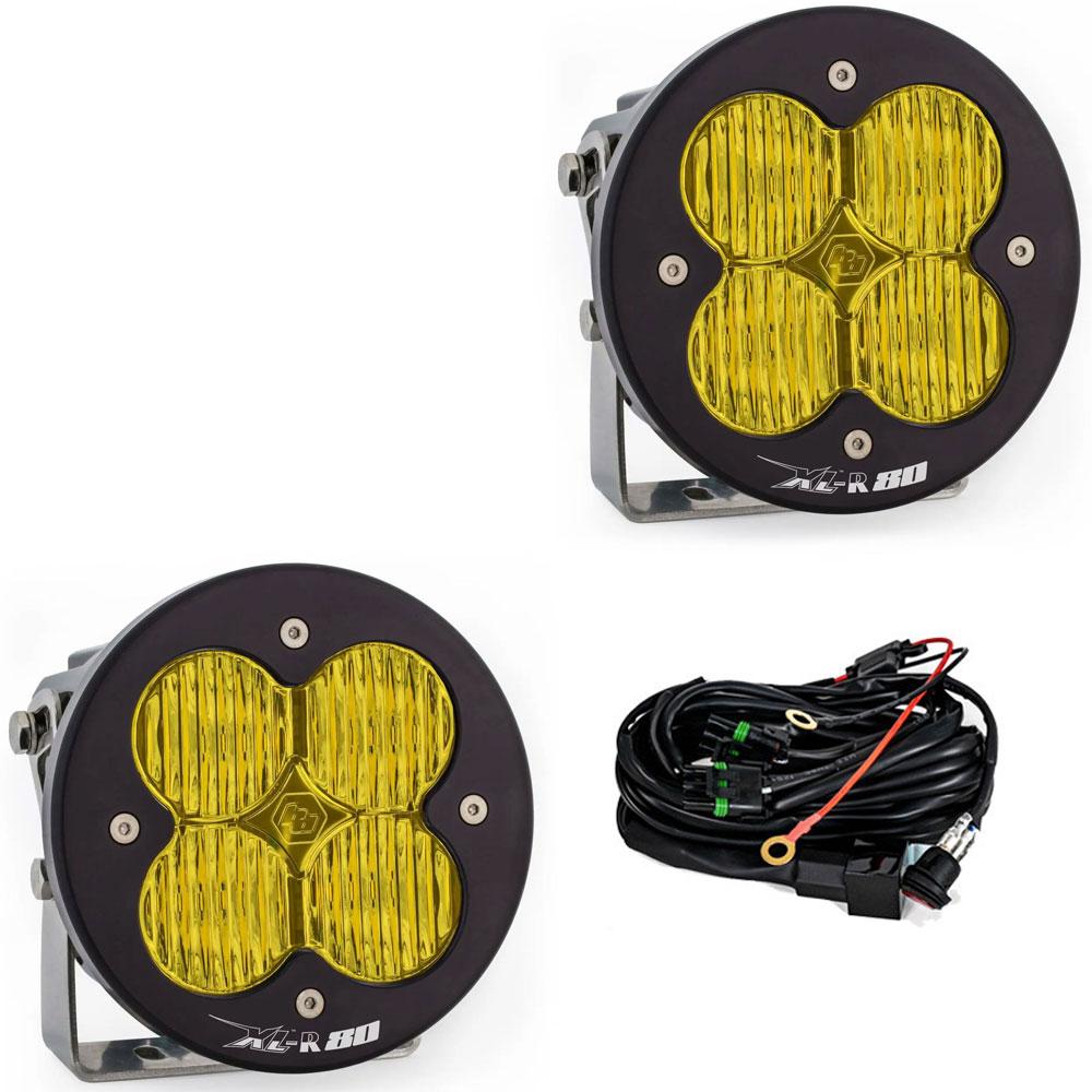 LED Light Pods Baja Amber Lens Wide Cornering Pattern Pair XL R 80 Series Baja Designs - 767815