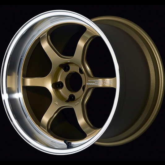 Advan R6 18x10.5 +24 5x114.3 Machining and Racing Brass Gold Wheel