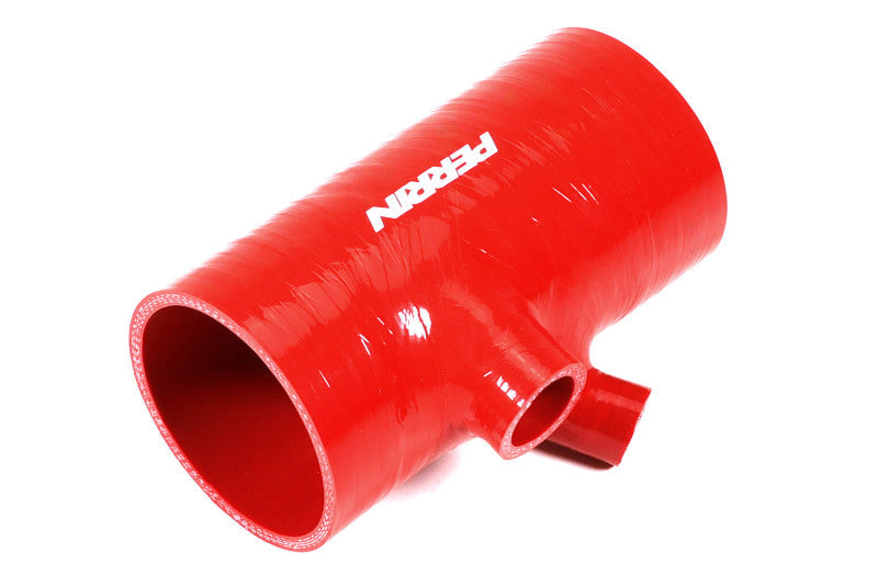 PERRIN 22-24 Subaru WRX / 20-25 LGT &amp; OBXT Turbo Inlet Hose w/Turbo Adapter Flange (Short) - Red