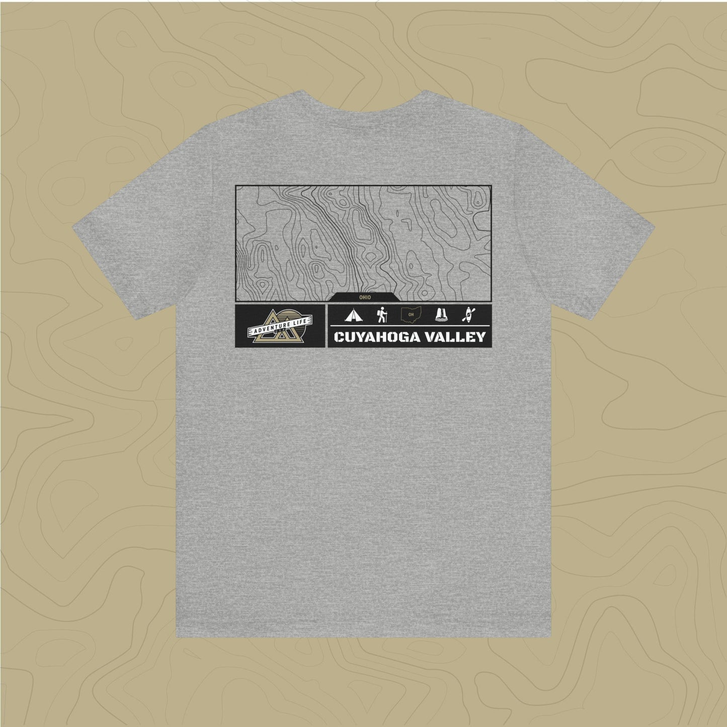 Cuyahoga Valley National Park - Adventure Life Trail Topographic Garment Dyed Tee