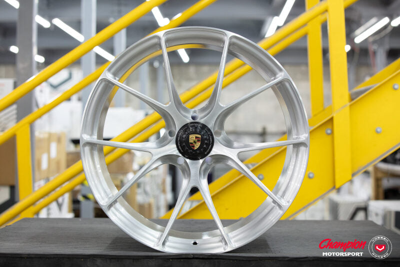 Vossen X Champion RS74 21X9 / ET44 / Brushed Gloss Clear Wheel- Centerlock / 911 Turbo 991 - Front
