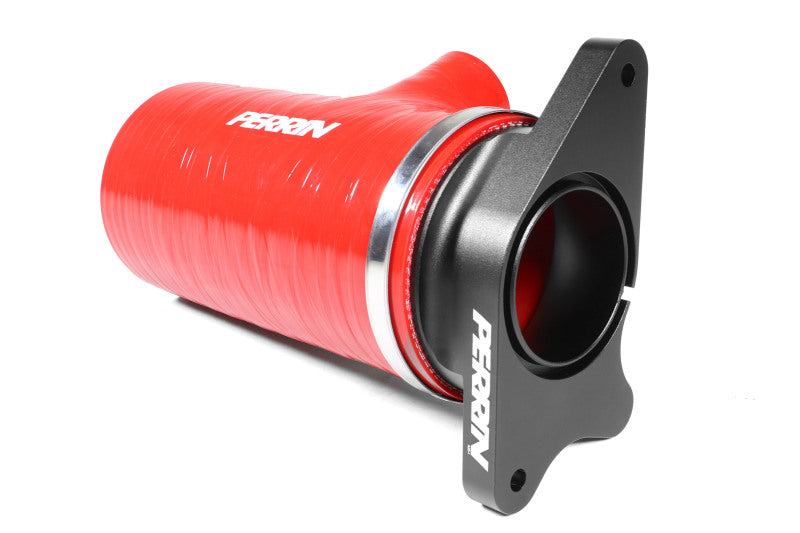 PERRIN 22-24 Subaru WRX / 20-25 LGT &amp; OBXT Turbo Inlet Hose w/Turbo Adapter Flange (Short) - Red