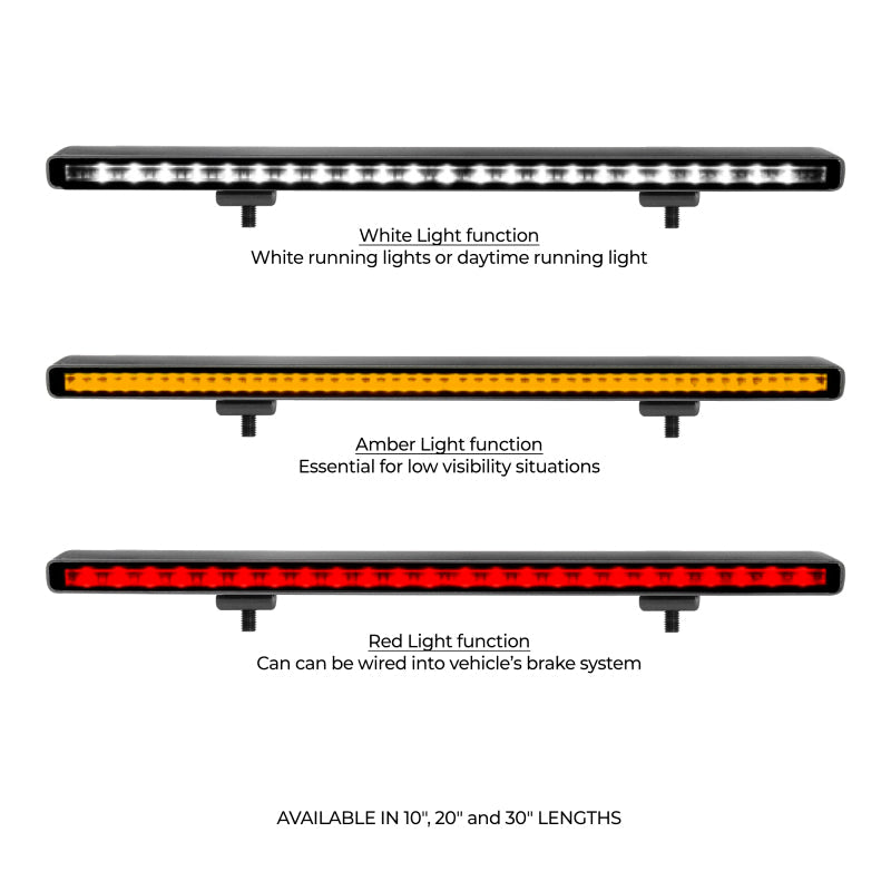Go Rhino Xplor Flash Series Sgl Multi Function LED Light Bar (Track Mount) 30in. - Blk