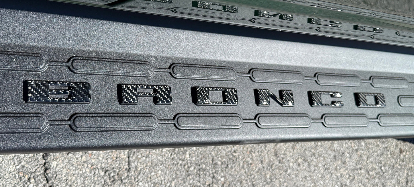 Bronco Running Board Letter Inserts/Overlays Fits 2021-2026 Ford Bronco