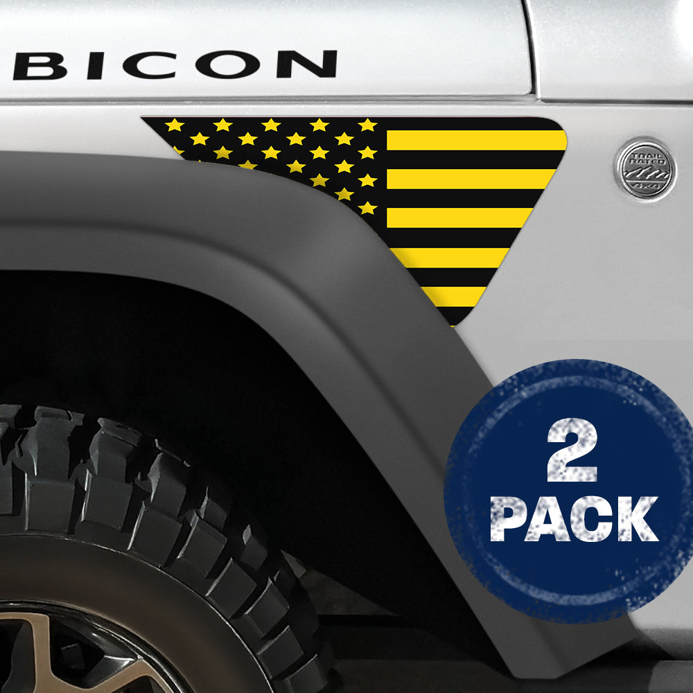 Black and Yellow Flag 2pc Vinyl Fender Decal