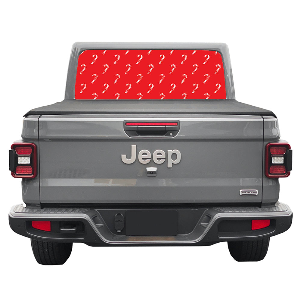 Candy Cane Paper Rear Window Decal