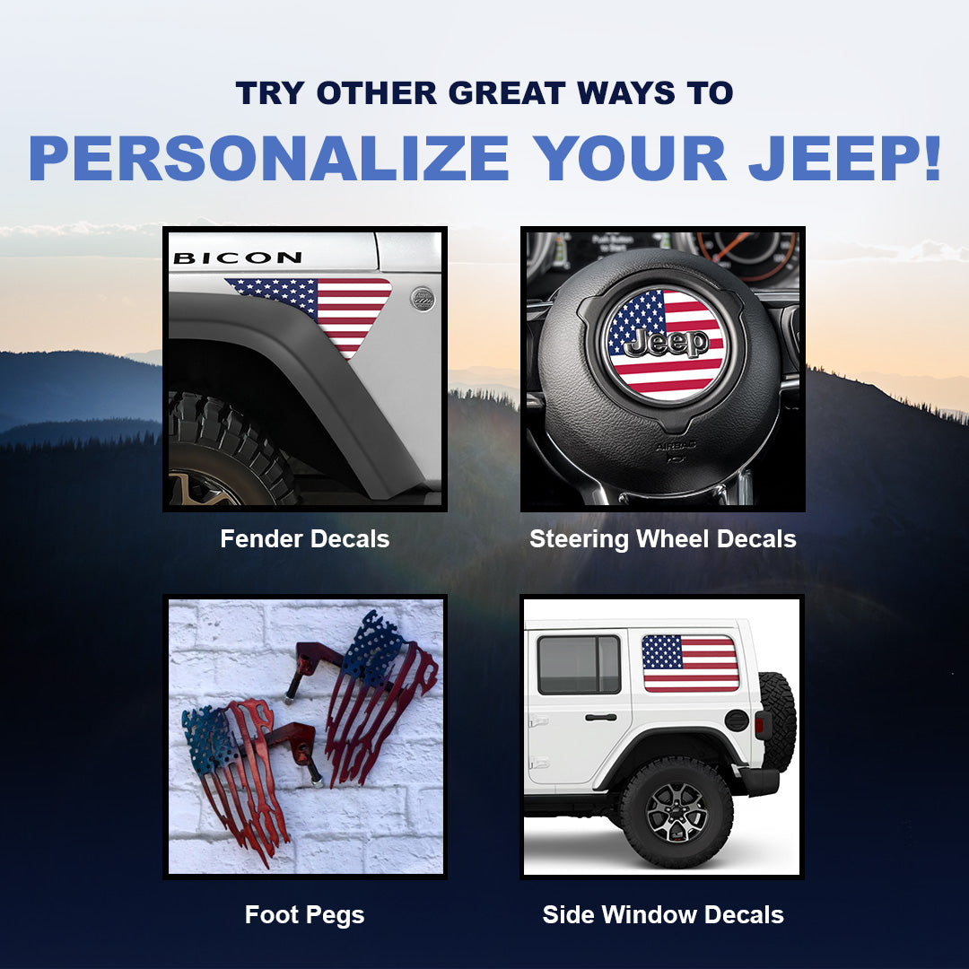 Black and Blue Distressed Flag 2pc Vinyl Fender Decal