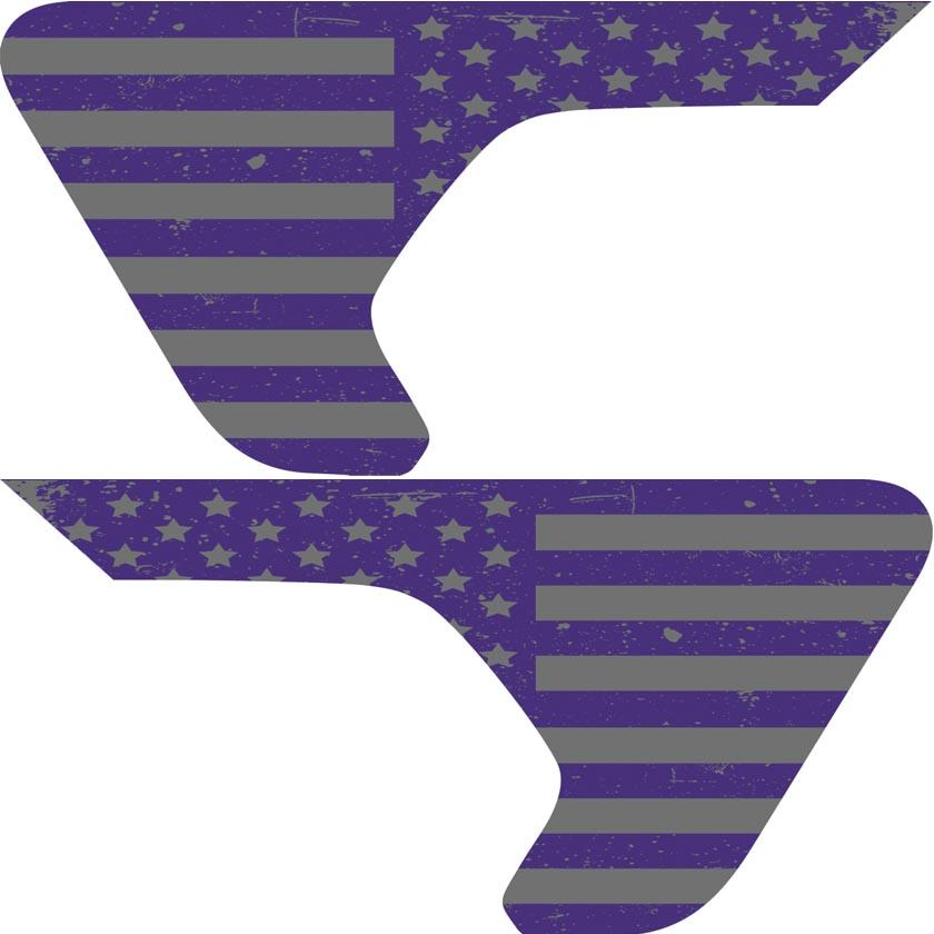 Distressed Purple Flag Inserts & Vent Decals Bundle