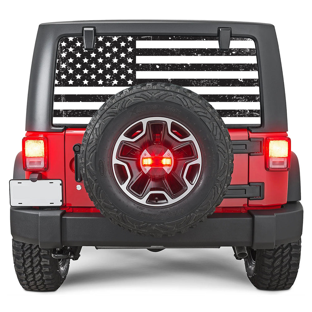 Distressed Black & White Rear Window Decal