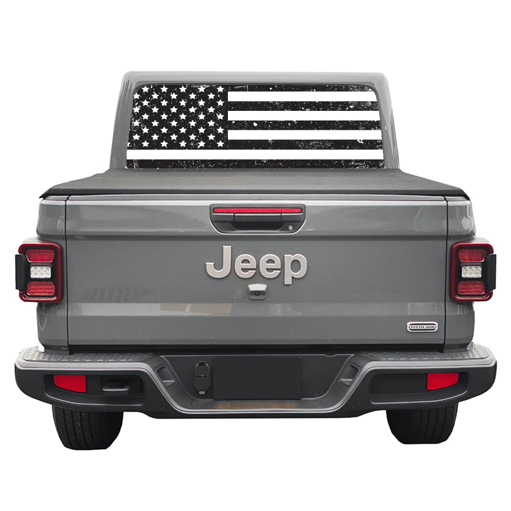 Distressed Black & White Rear Window Decal
