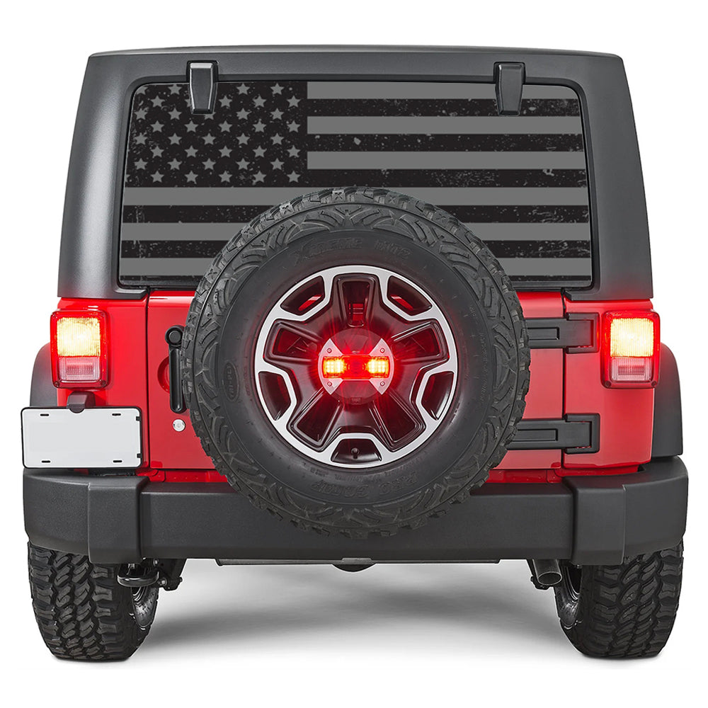 Distressed Black Out Rear Window Decal