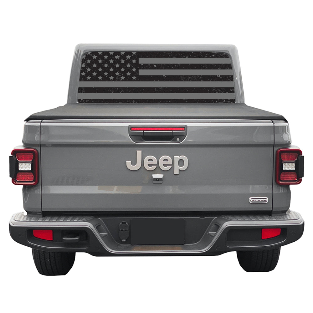 Distressed Black Out Rear Window Decal