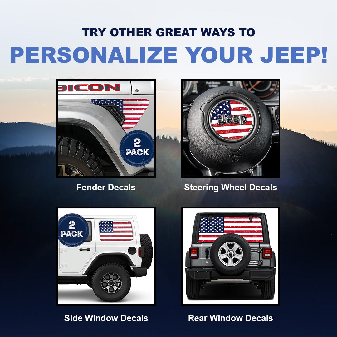Distressed Old Glory Steering Wheel Decal