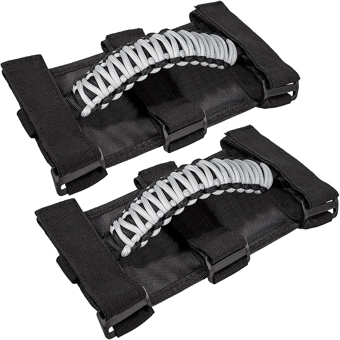 Roll Bar Grab Handles for Jeep Wrangler, Gladiator, and CJs-Grey