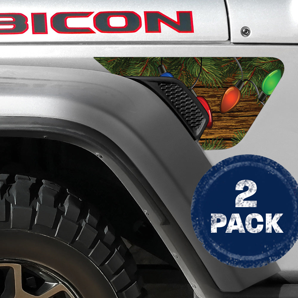 Holiday Lights 2pc Vinyl Fender Decal