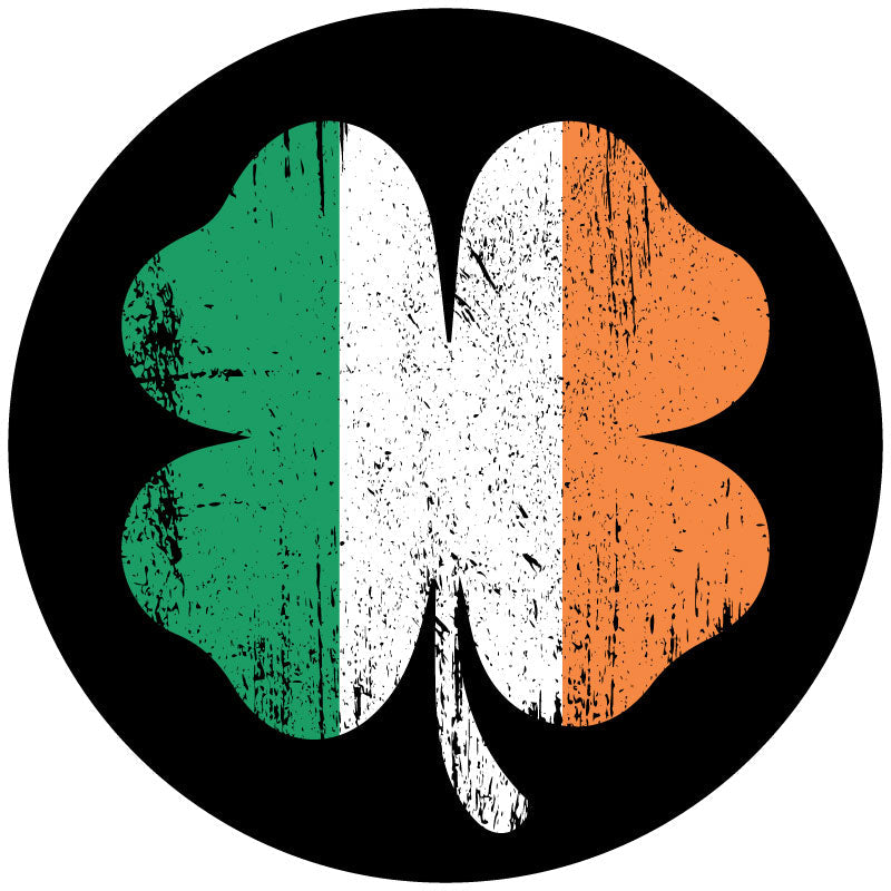 Irish Flag Shamrock Spare Tire Cover for Camper, Jeep, RV, Bronco, Van, Trailers