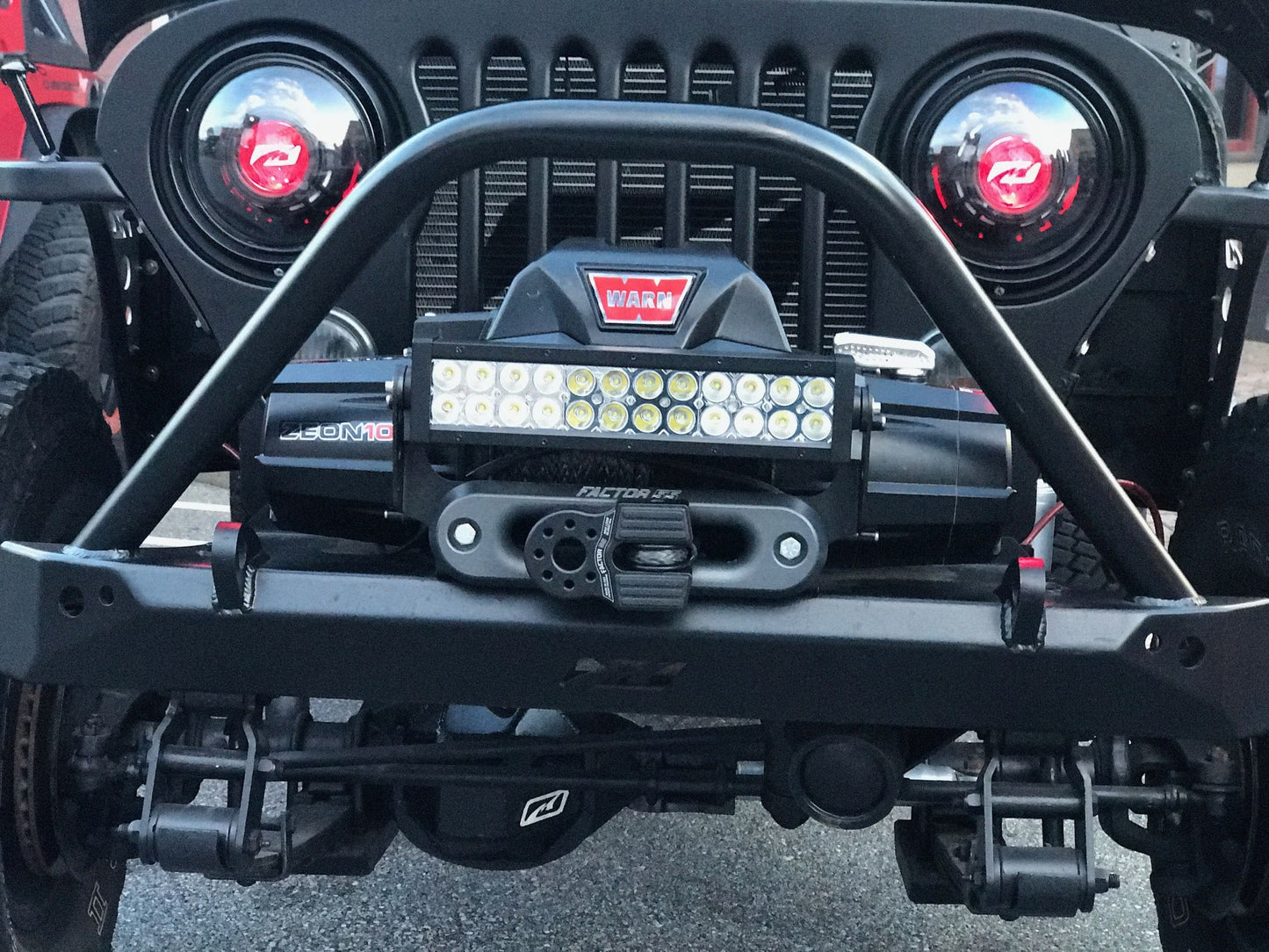 Jeep CJ Mid Width Front Bumper W/Stinger Bare Steel Motobilt - MB1019-S