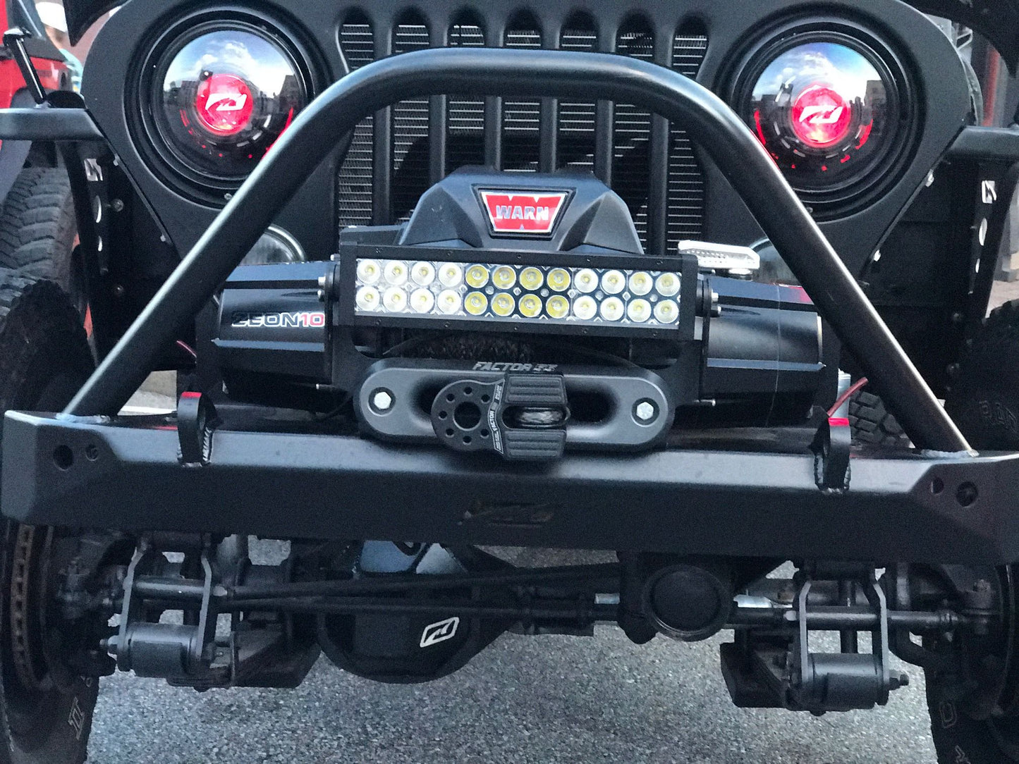 Jeep CJ Mid Width Front Bumper W/Stinger Bare Steel Motobilt - MB1019-S