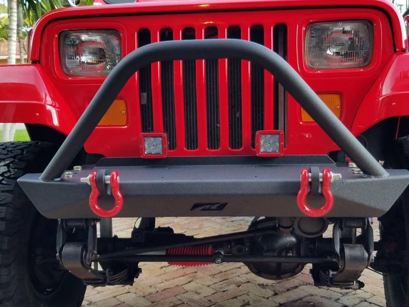 Jeep YJ / TJ / LJ Mid-Width Front Bumper W/Stinger Bare Steel Motobilt - MB1021-S