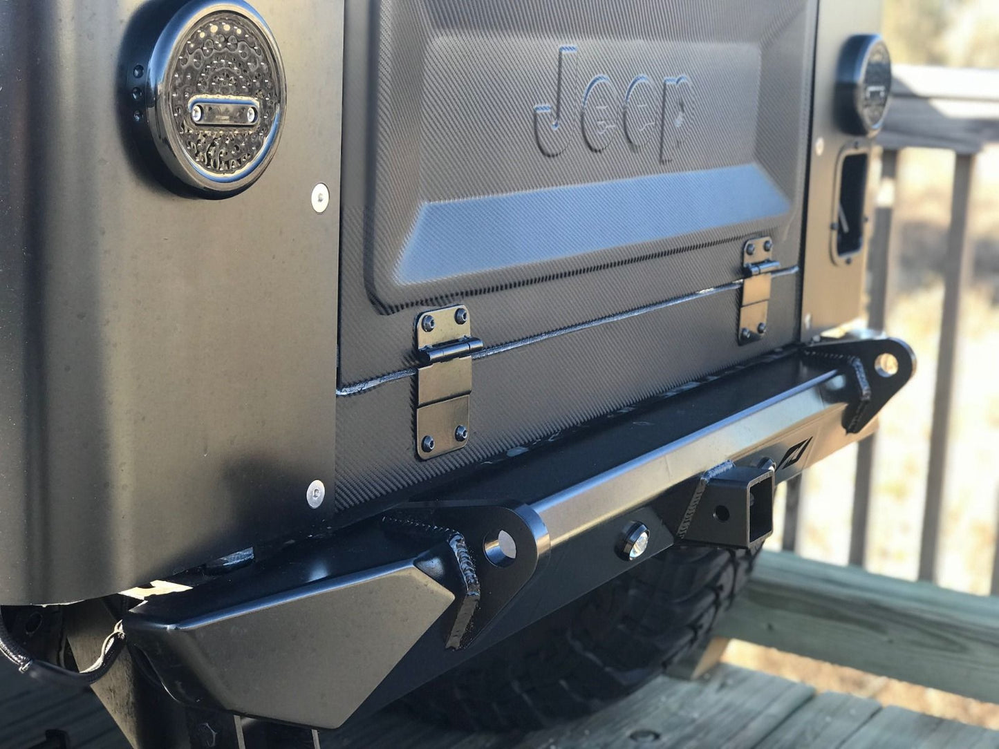 Jeep CJ YJ TJ Rear Rock Crawler Bumper Bare Steel Motobilt - MB1024