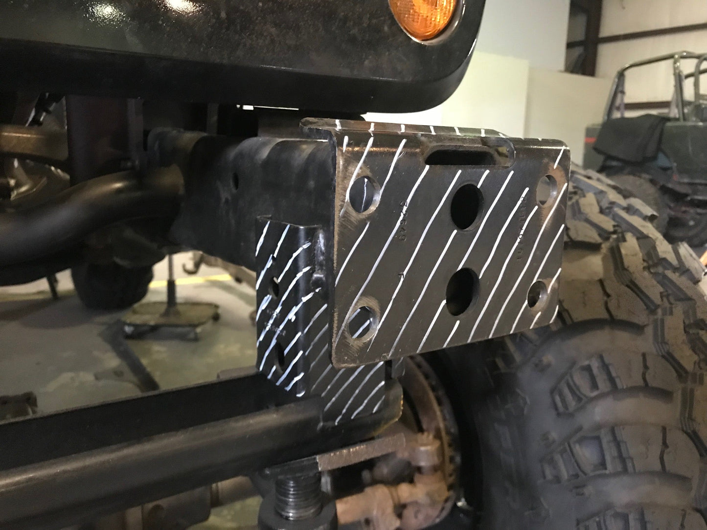 Jeep JK Front Bumper W/Stinger Fog Cutouts 07-18 Wrangler JK Hatchet Series Bare Steel Motobilt - MB1048F-S