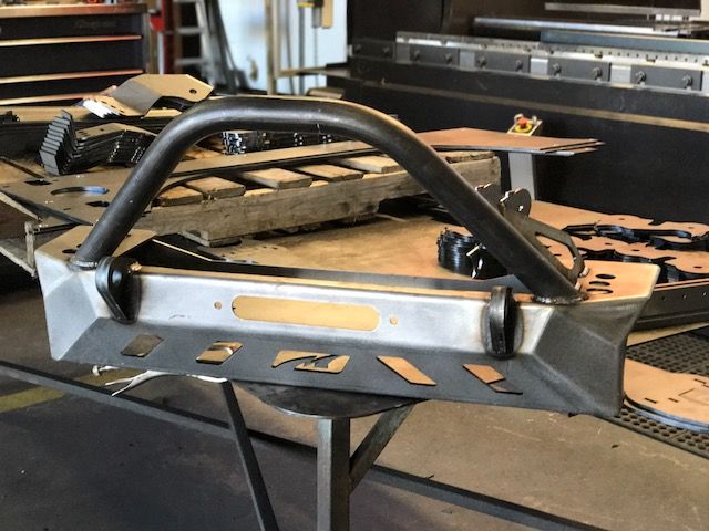 Jeep YJ TJ LJ Front Bumper W/Bull Bar Bare Steel Motobilt - MB1069-B