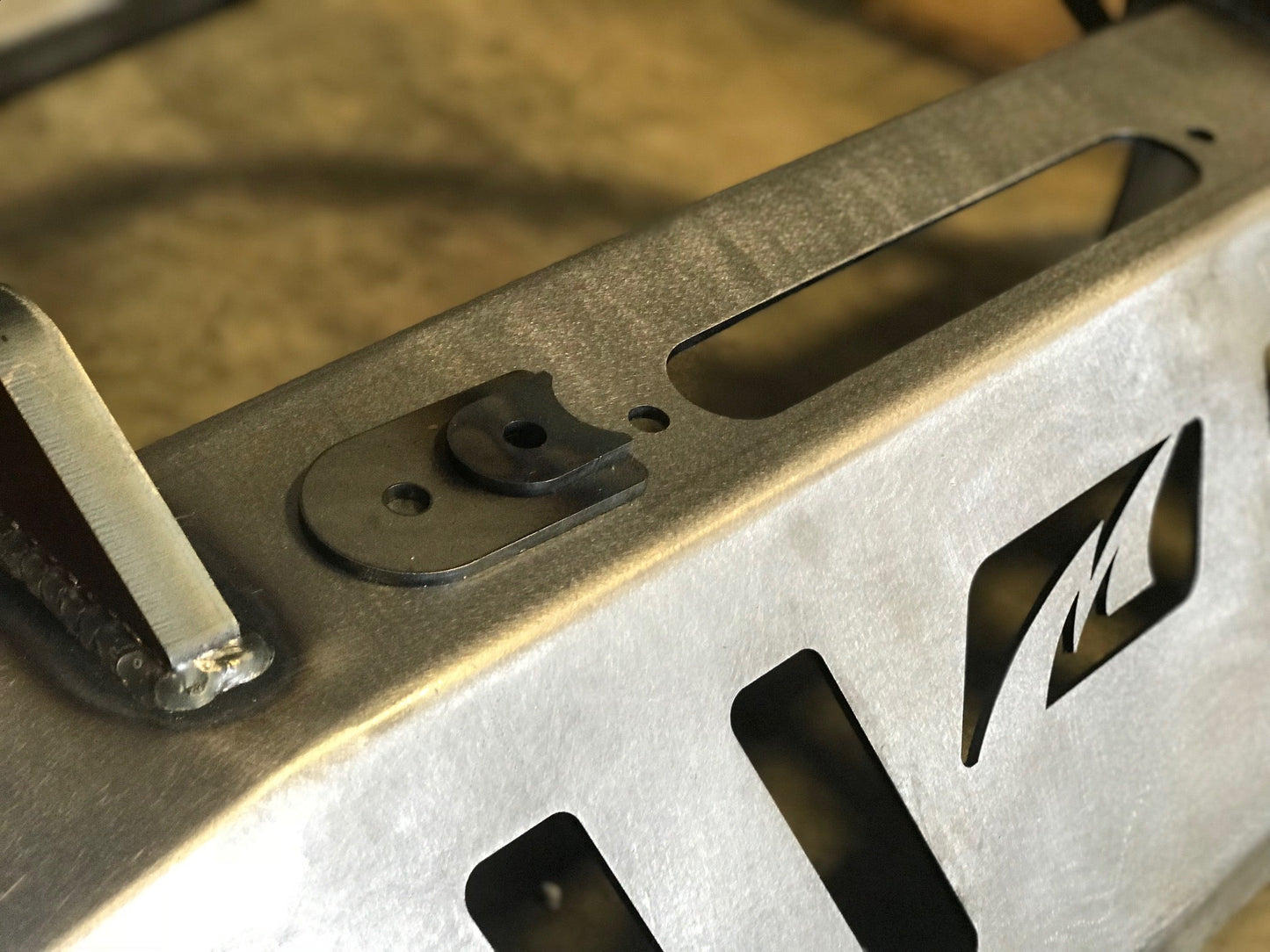 Jeep YJ TJ LJ Front Bumper W/Grill Hoop and Bull Bar Bare Steel Motobilt - MB1069-L-B