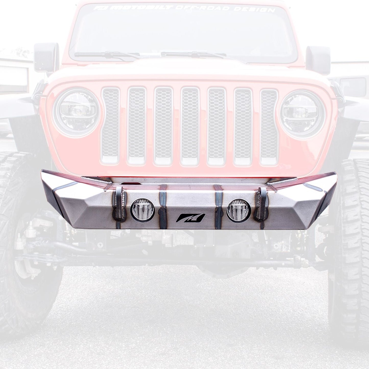 Jeep JL/Gladiator Front Bumper 18+ Wrangler JL/Gladiator W/Fog Light Holes The Hammer Series Motobilt - MB1090F