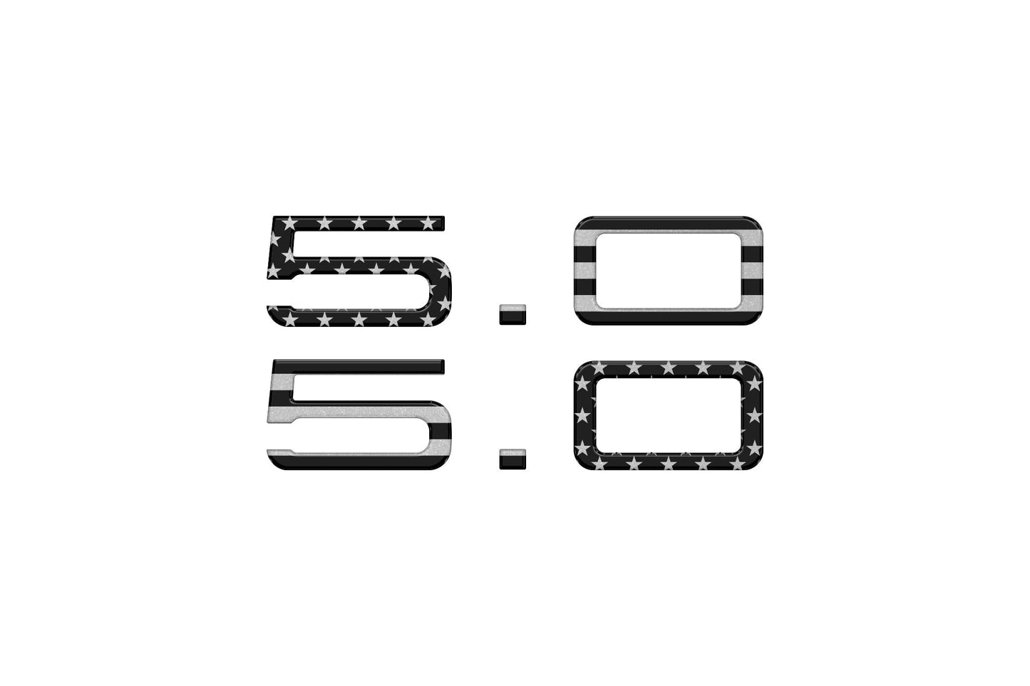 5.0 Emblem Inserts Fits 2024-2026 Ford Mustang