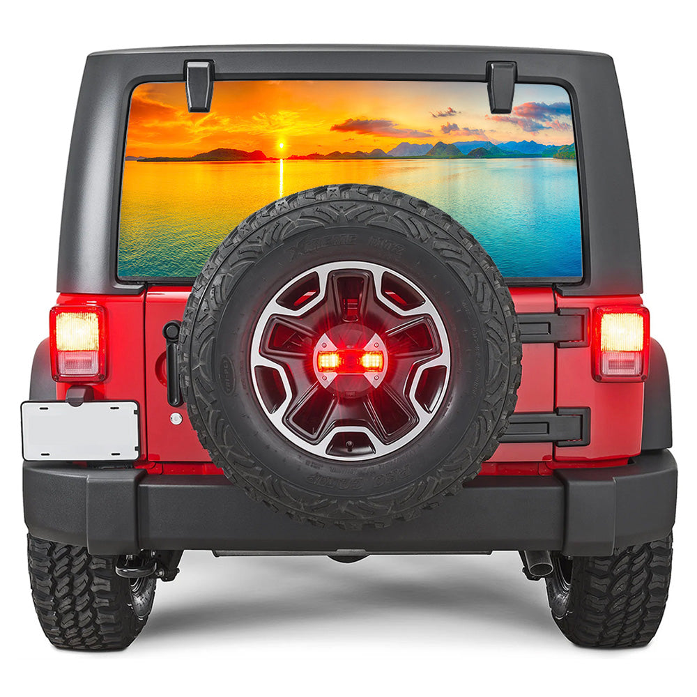 Mountain Sunset Rear Window Decal