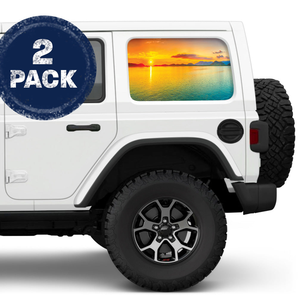 Mountain Sunset Side Windows Printed Vinyl Decal