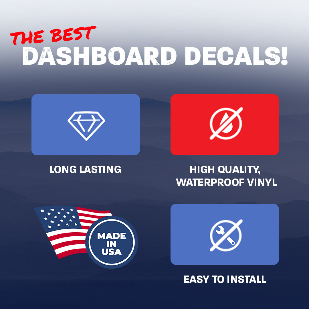 American Flag with Bat Dashboard Decal