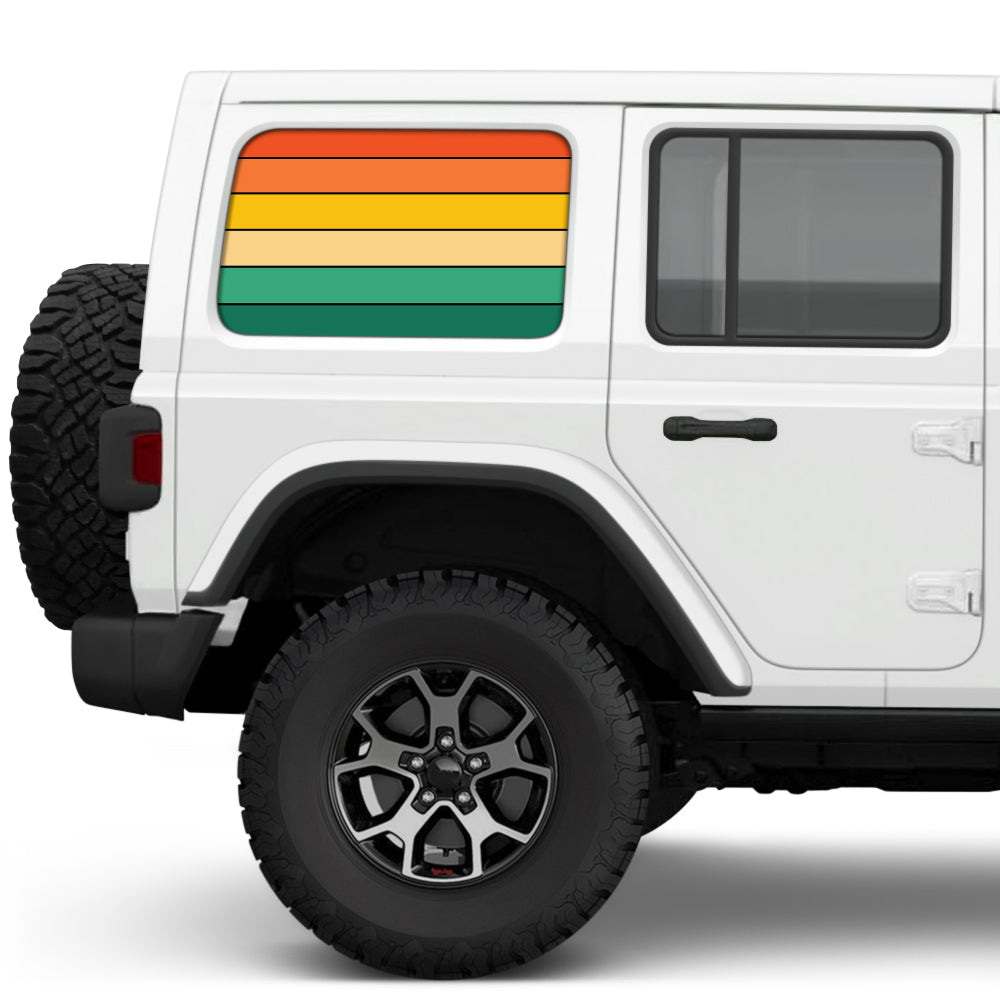 Retro Stripes Side Windows Printed Vinyl Decal
