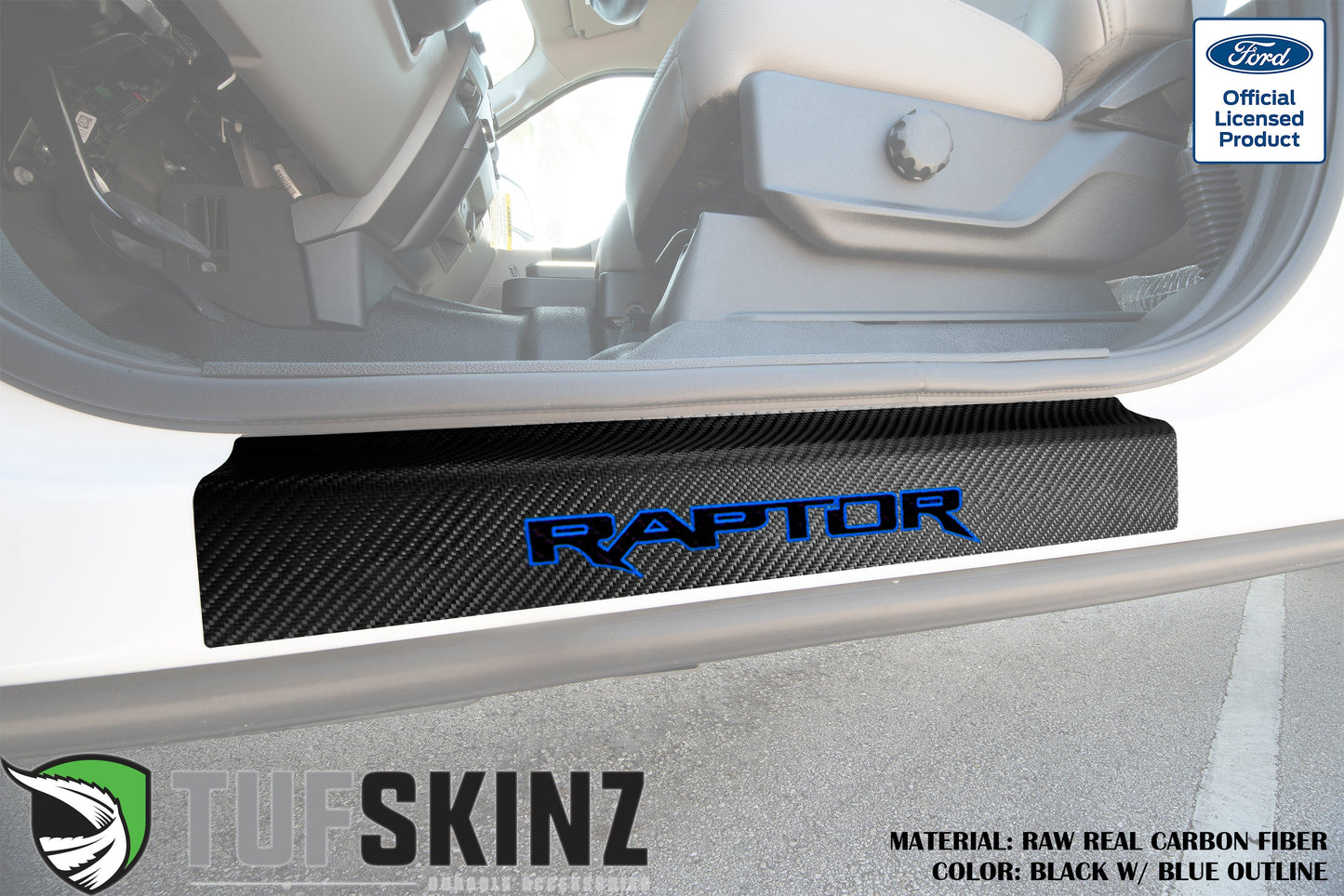 Door Sill Protection Overlays (Real Carbon Fiber) Fits 2015-2020 Ford F-150