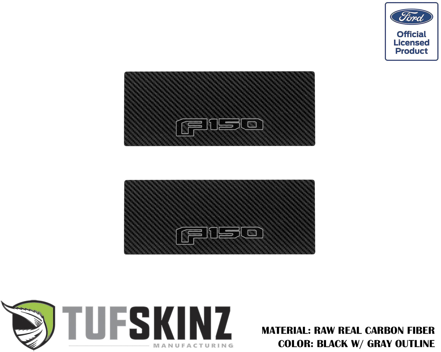 Door Sill Protection Overlays (Real Carbon Fiber) Fits 2015-2020 Ford F-150