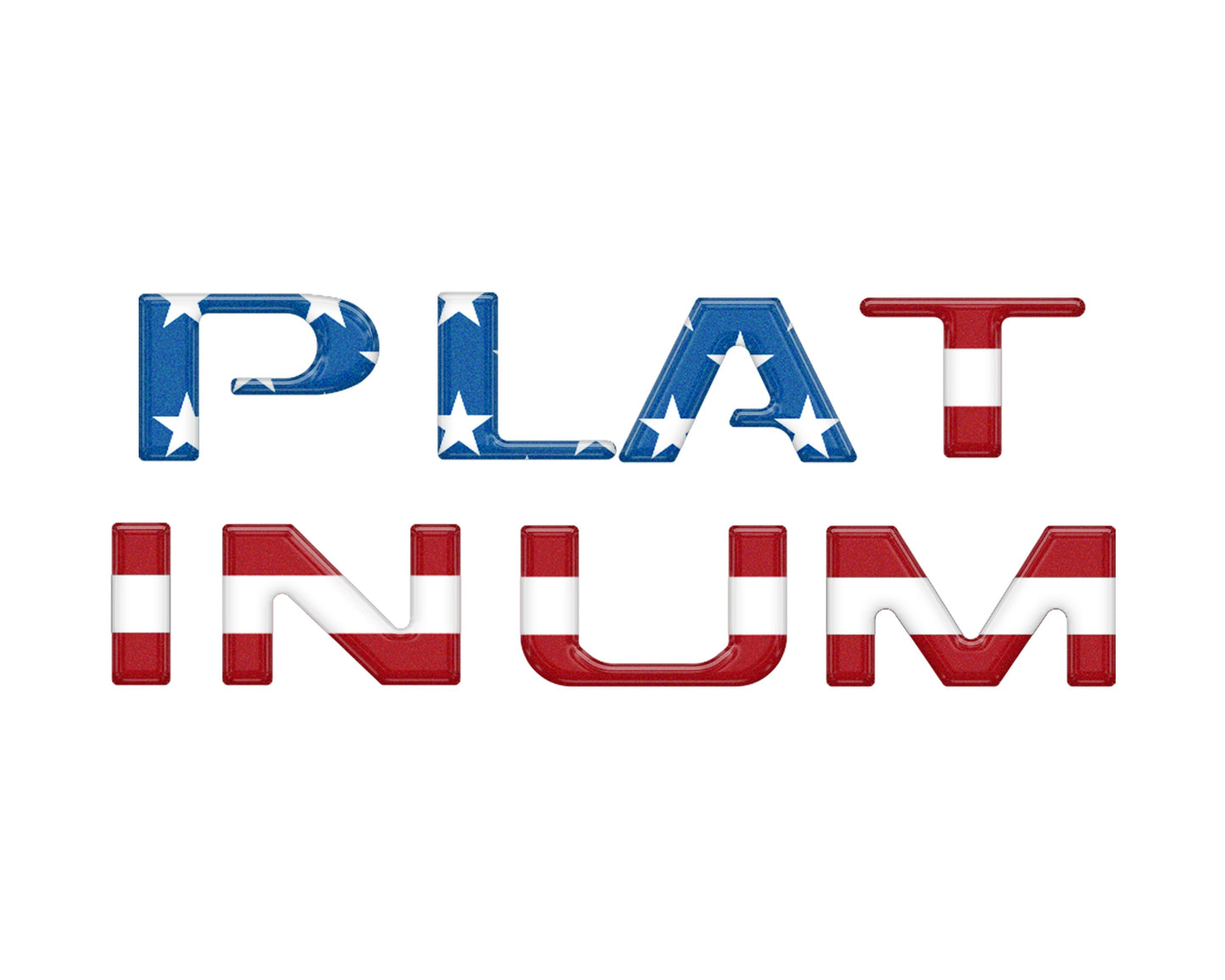 Platinum Tailgate Letter Inserts Fits 2023-2024 Ford Super Duty Platinum & 2025-2026 Platinum Plus