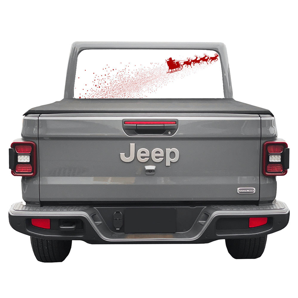 Santas Sleigh Rear Window Decal