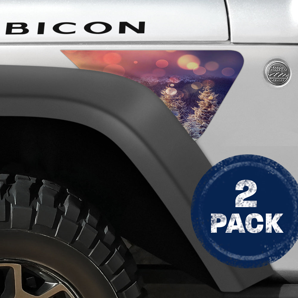 Snowy Field 2pc Vinyl Fender Decal
