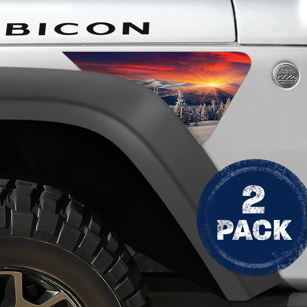 Snowy Hills 2pc Vinyl Fender Decal