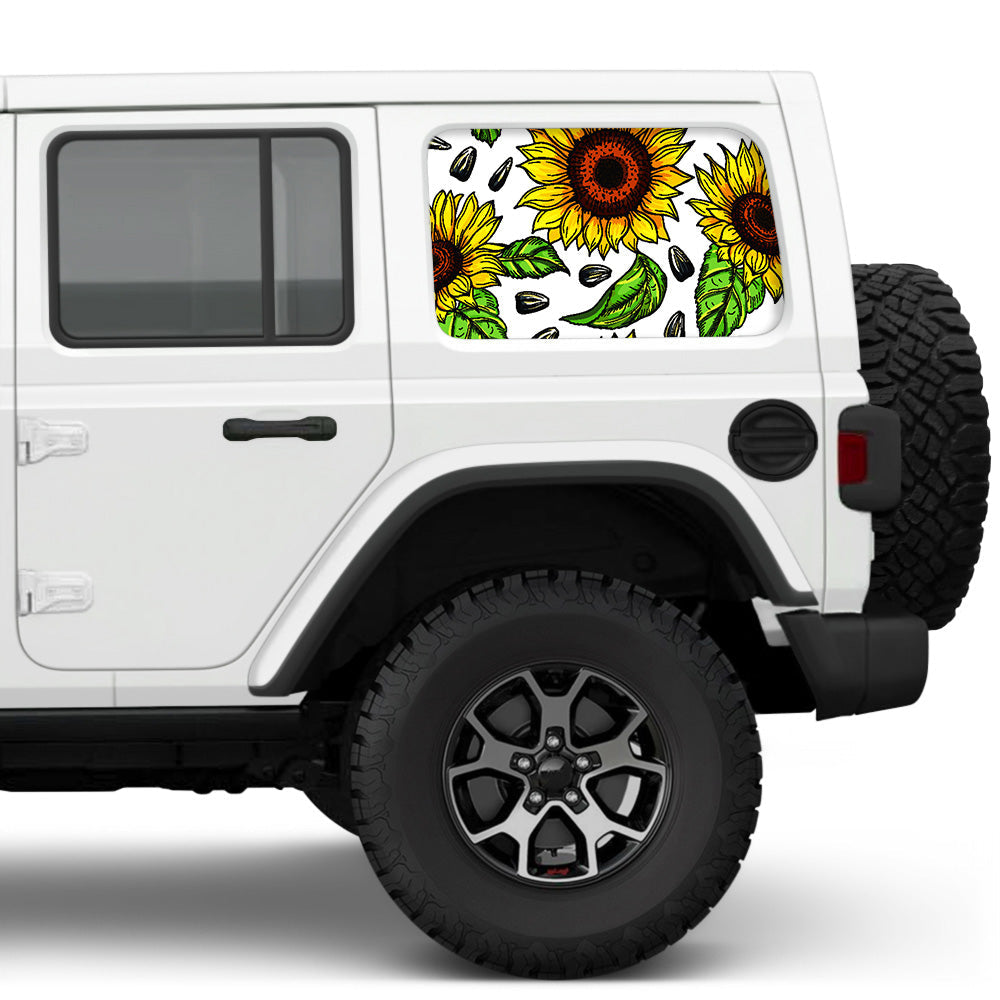 Sunflower Side Windows Printed Vinyl Decal