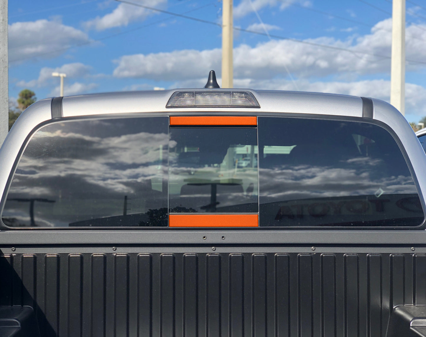 Rear Power Sliding Window Accent Overlays Fits 2016-2023 Toyota Tacoma