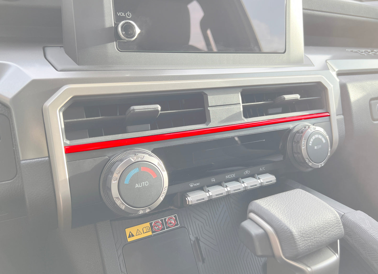 Strip Above Climate Control Accent Trim Fits 2024-2024 Toyota Tacoma & 2025-2026 4Runner