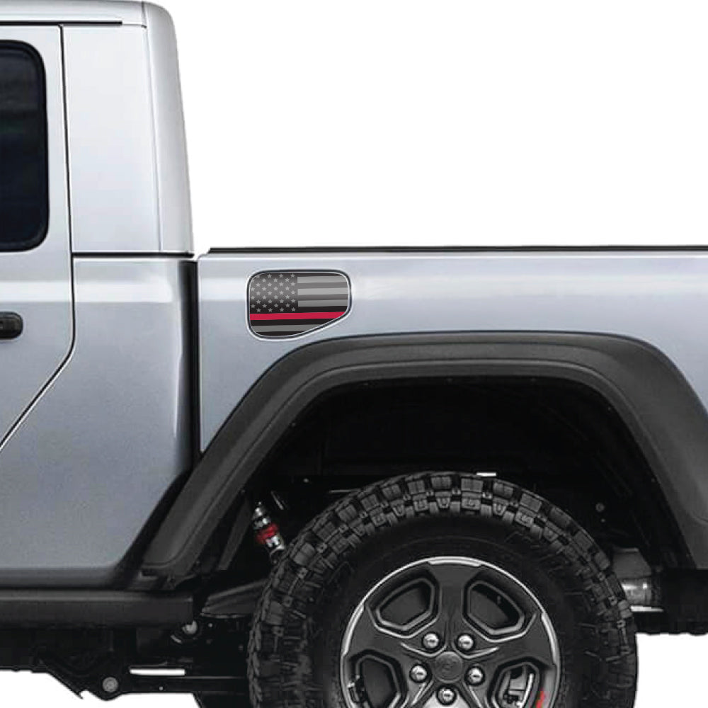 Blackout Thin Red Line Gas Cap Decal for JT or Gladiator