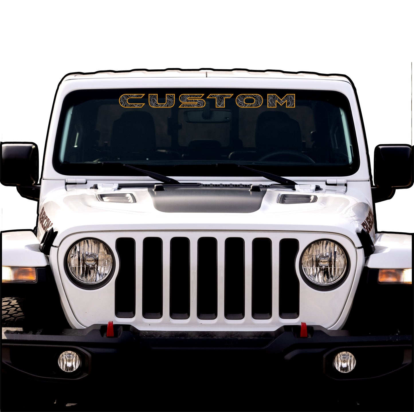 Topographical Windshield Lettering