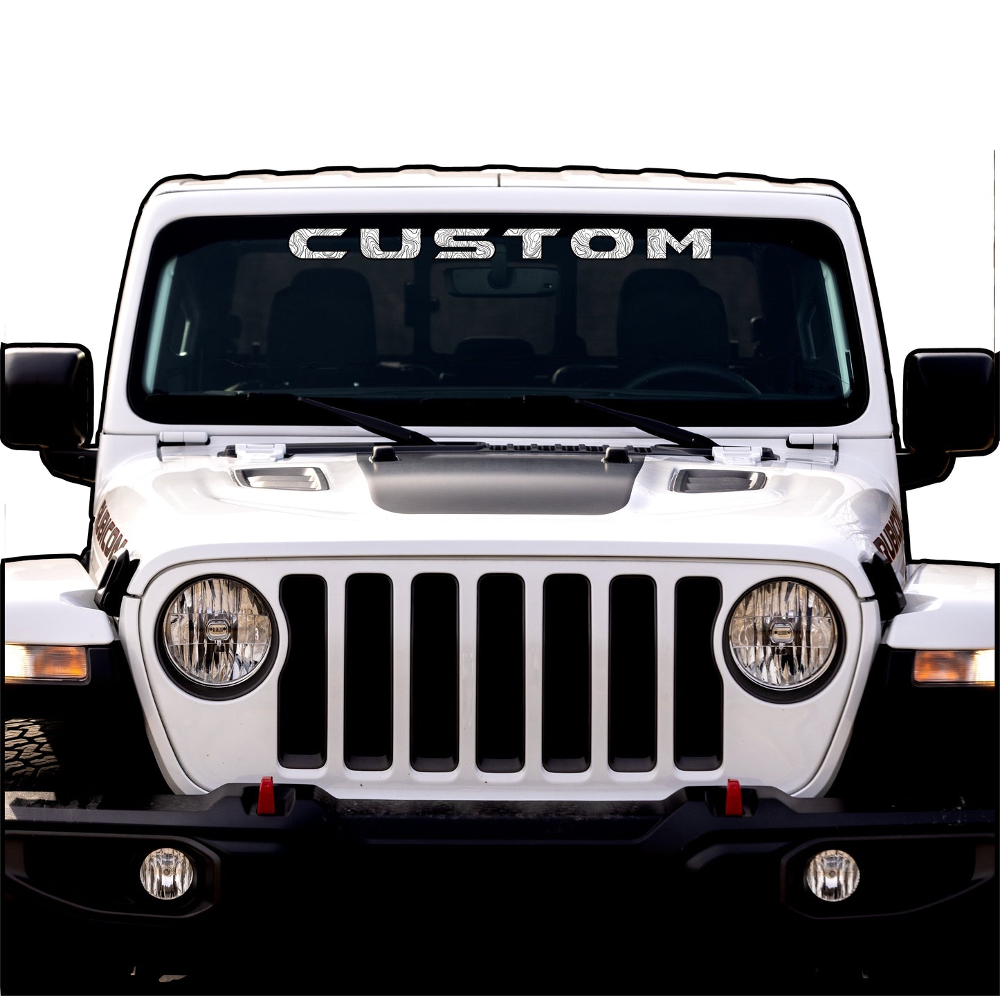 Topographical Windshield Lettering