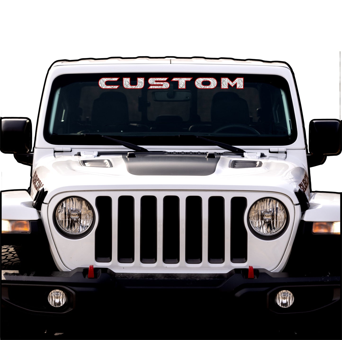 Topographical Windshield Lettering