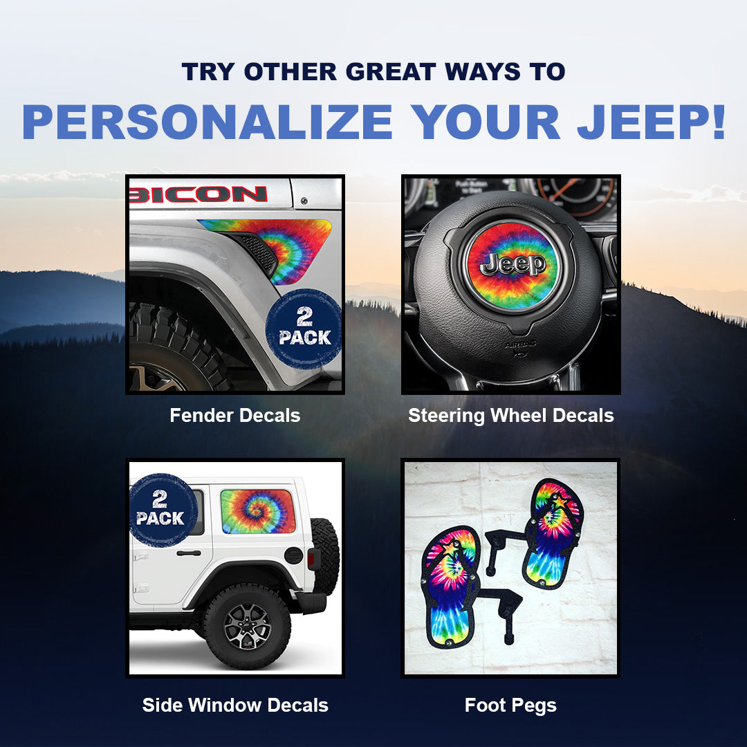 Trippy Tie Dye Steering Wheel Decal
