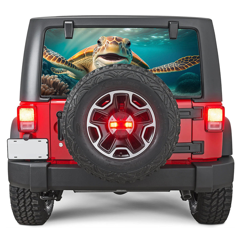 Turtle Smile Rear Window Decal